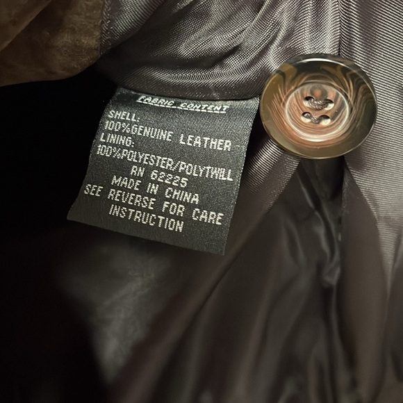 Vintage Chocolate Brown B Moss Suede Leather Jacket Size Large - Picture 6 of 9